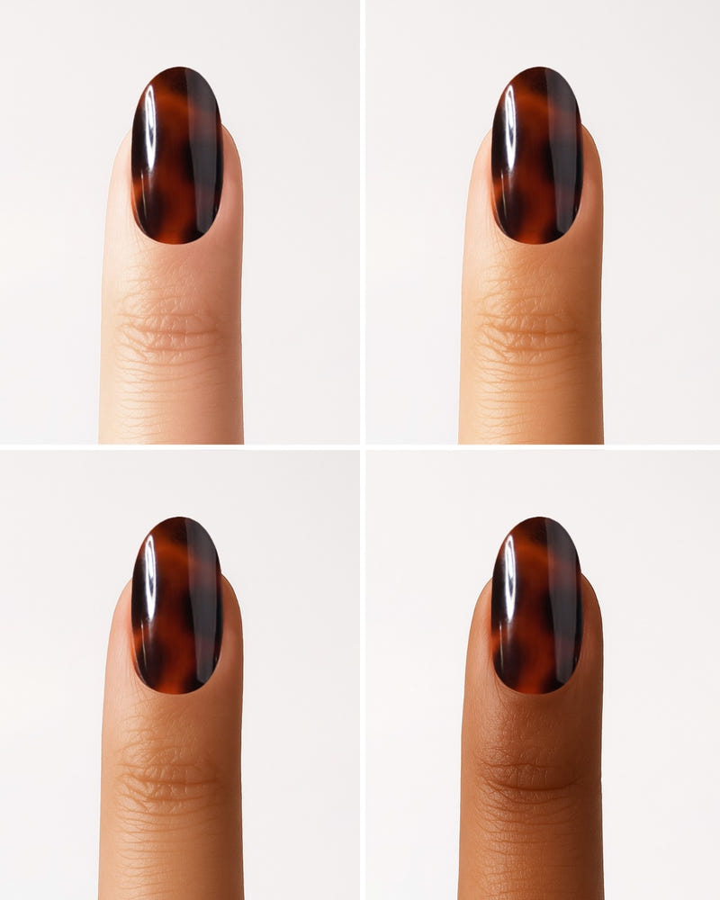 Mosaic Amber Medium Round Soft Gel Press Ons - Doonails