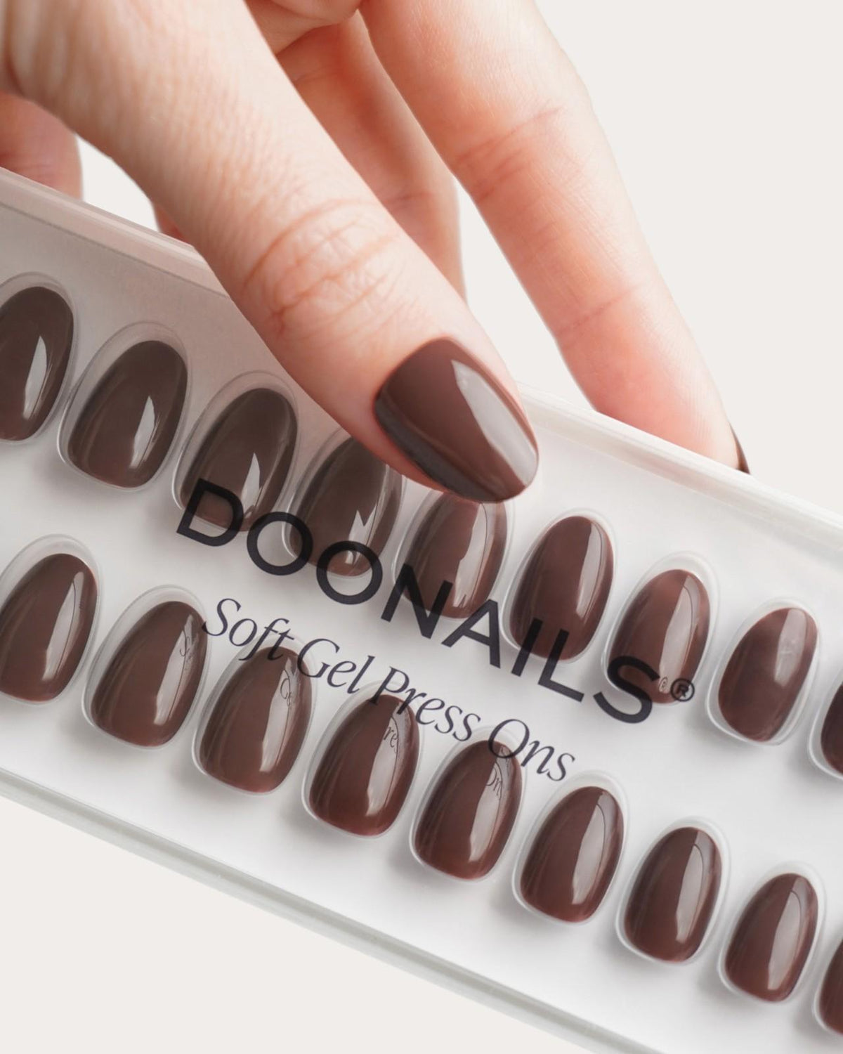 Cafe Noir Short Round Soft Gel Press Ons