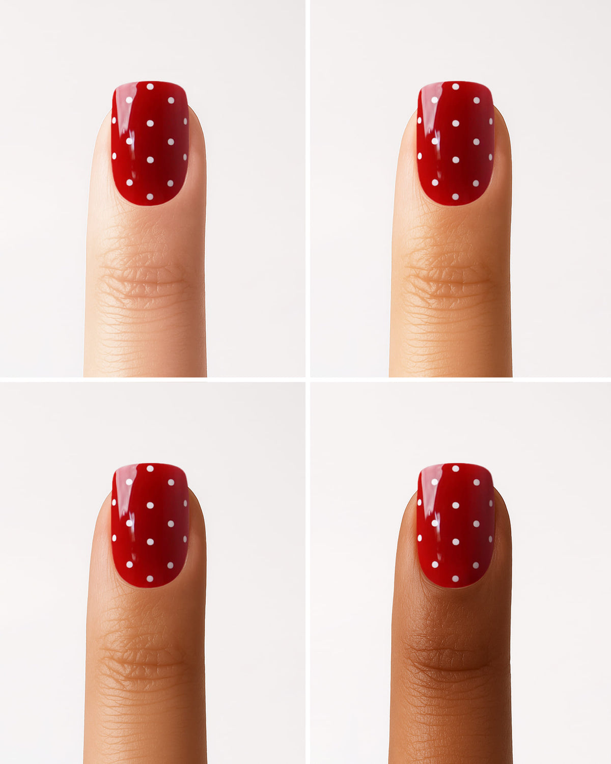 Cherry Polka Dots Extra Short Square Soft Gel Press Ons
