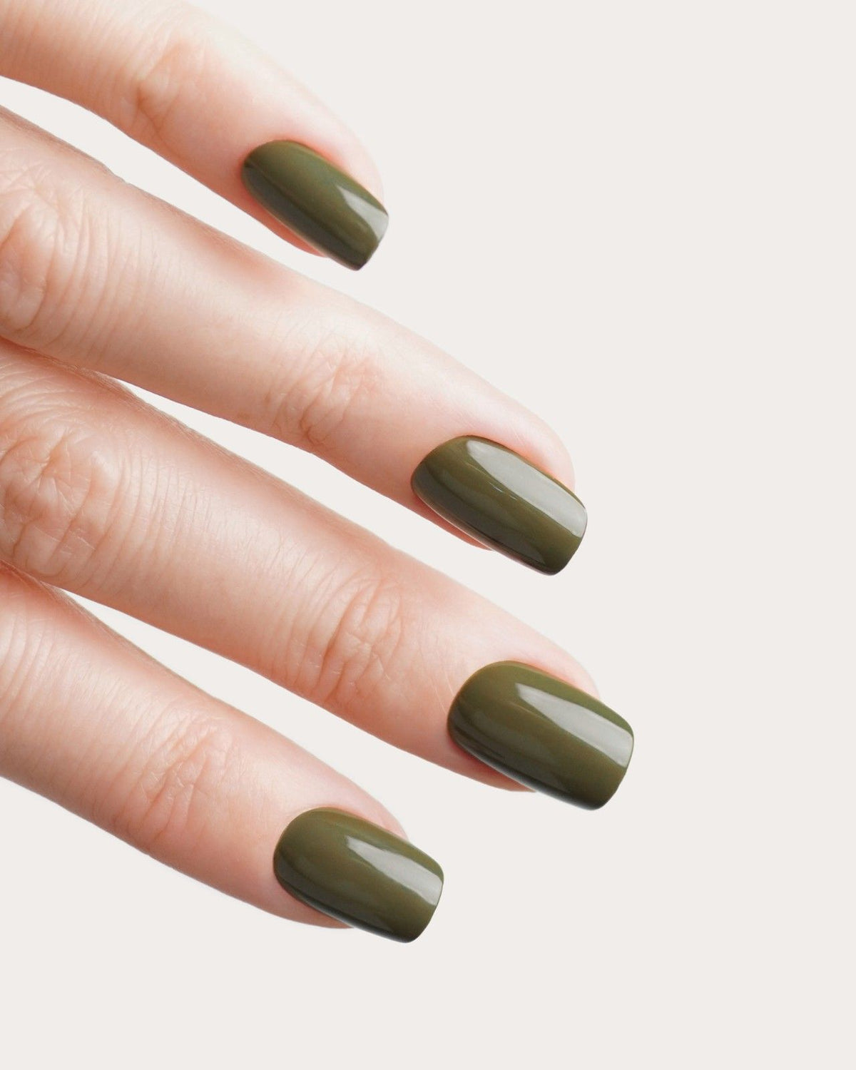 Moss Green Short Square Soft Gel Press Ons