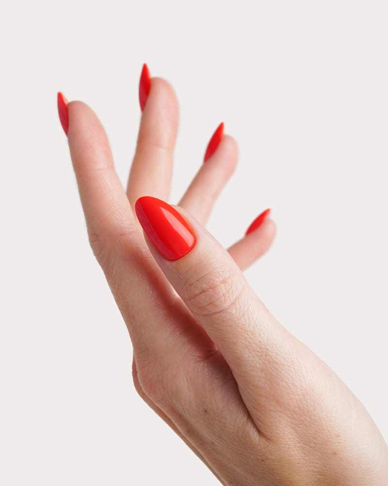 On Fire Short Almond Soft Gel Press Ons - Doonails
