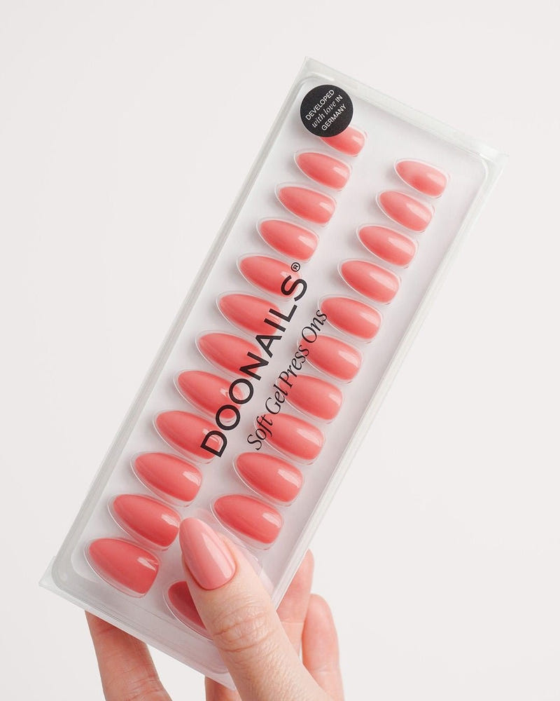 Peach Please Short Almond Soft Gel Press Ons - Doonails