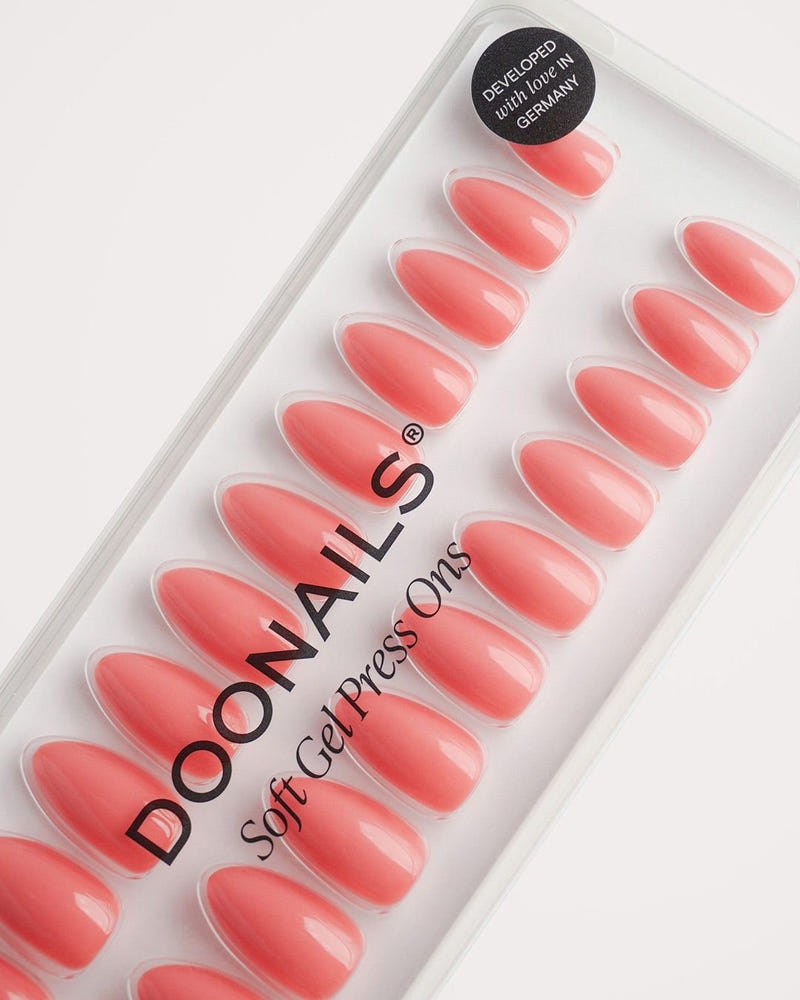 Peach Please Short Almond Soft Gel Press Ons - Doonails