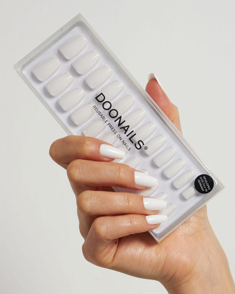 Snow White Short Coffin Soft Gel Press Ons - Doonails