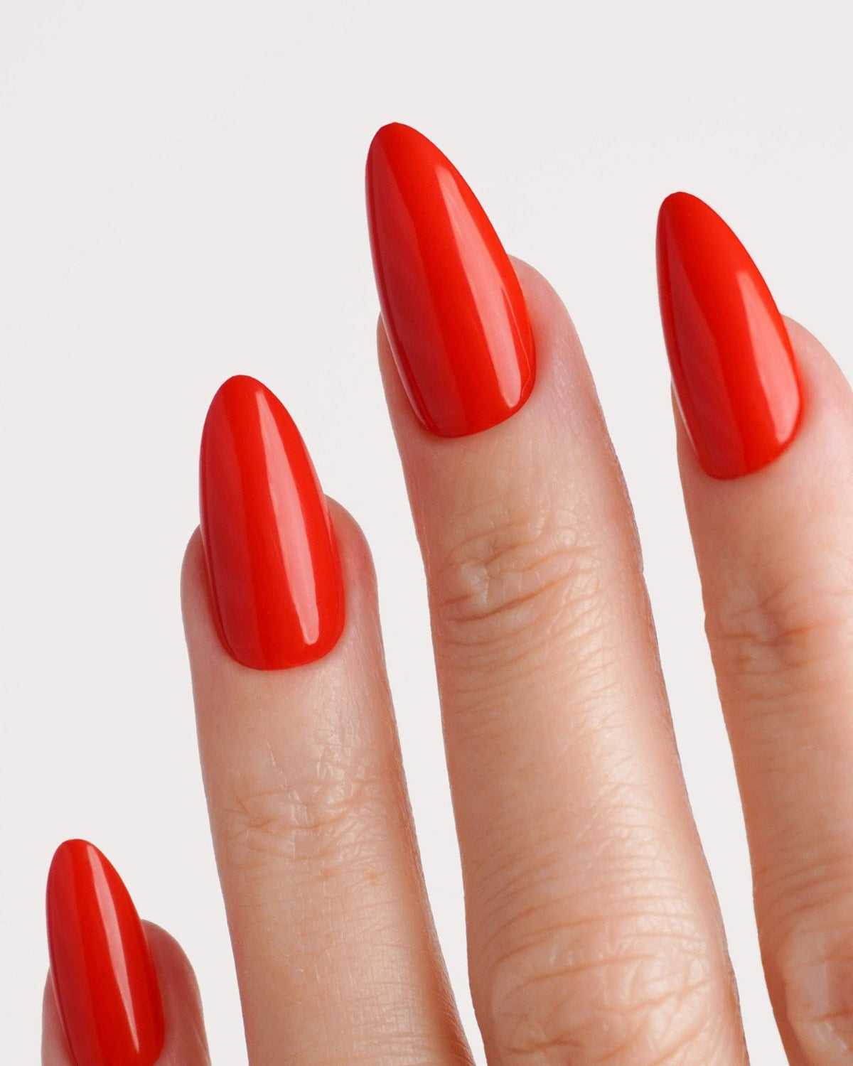 Rose Red Medium Almond Soft Gel Press Ons