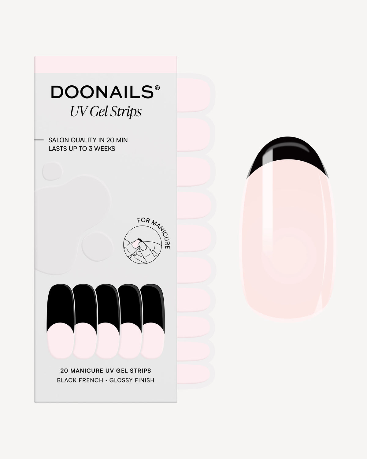 Black French UV Gel Strips