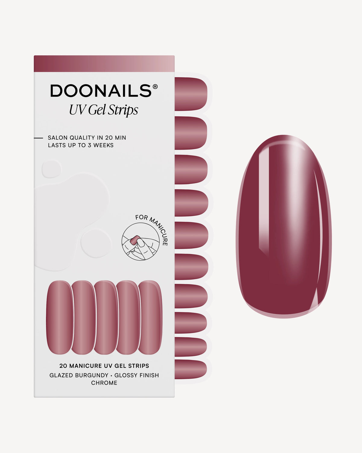 Glazed Burgundy UV Gel Strips