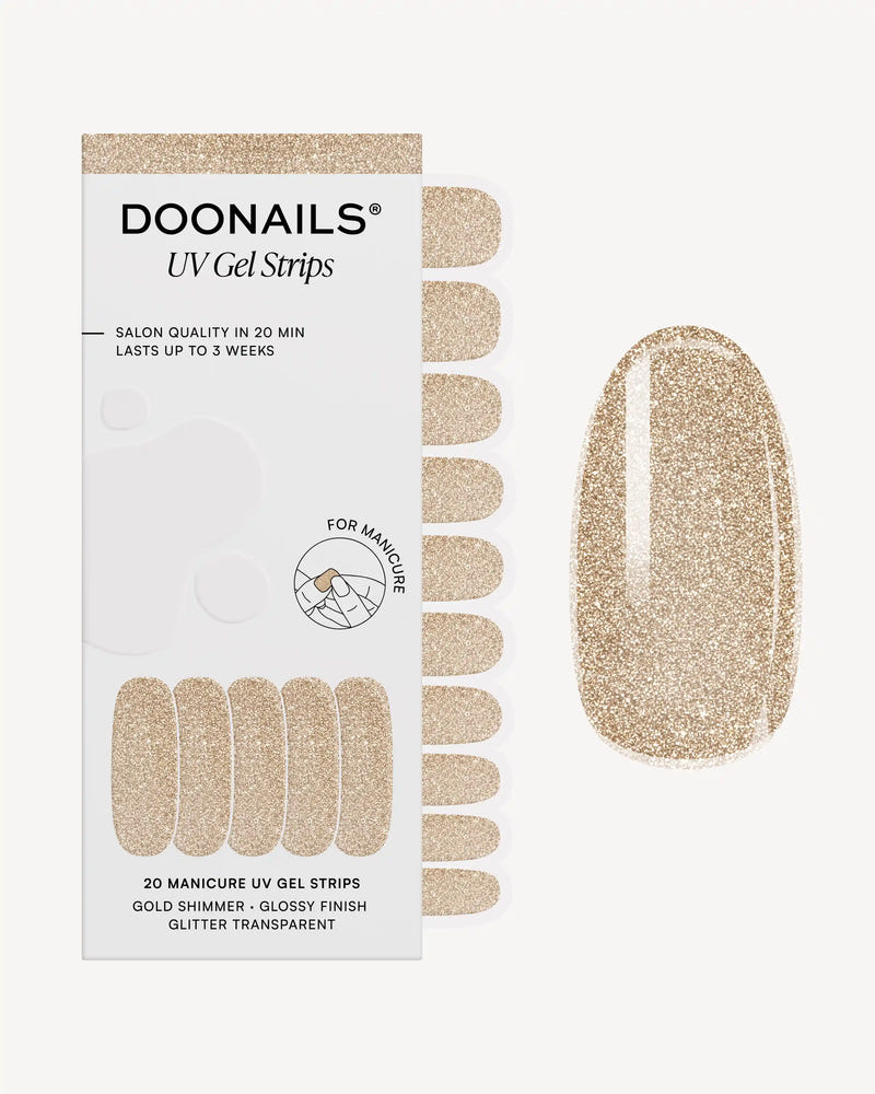 Gold Shimmer UV Gel Strips