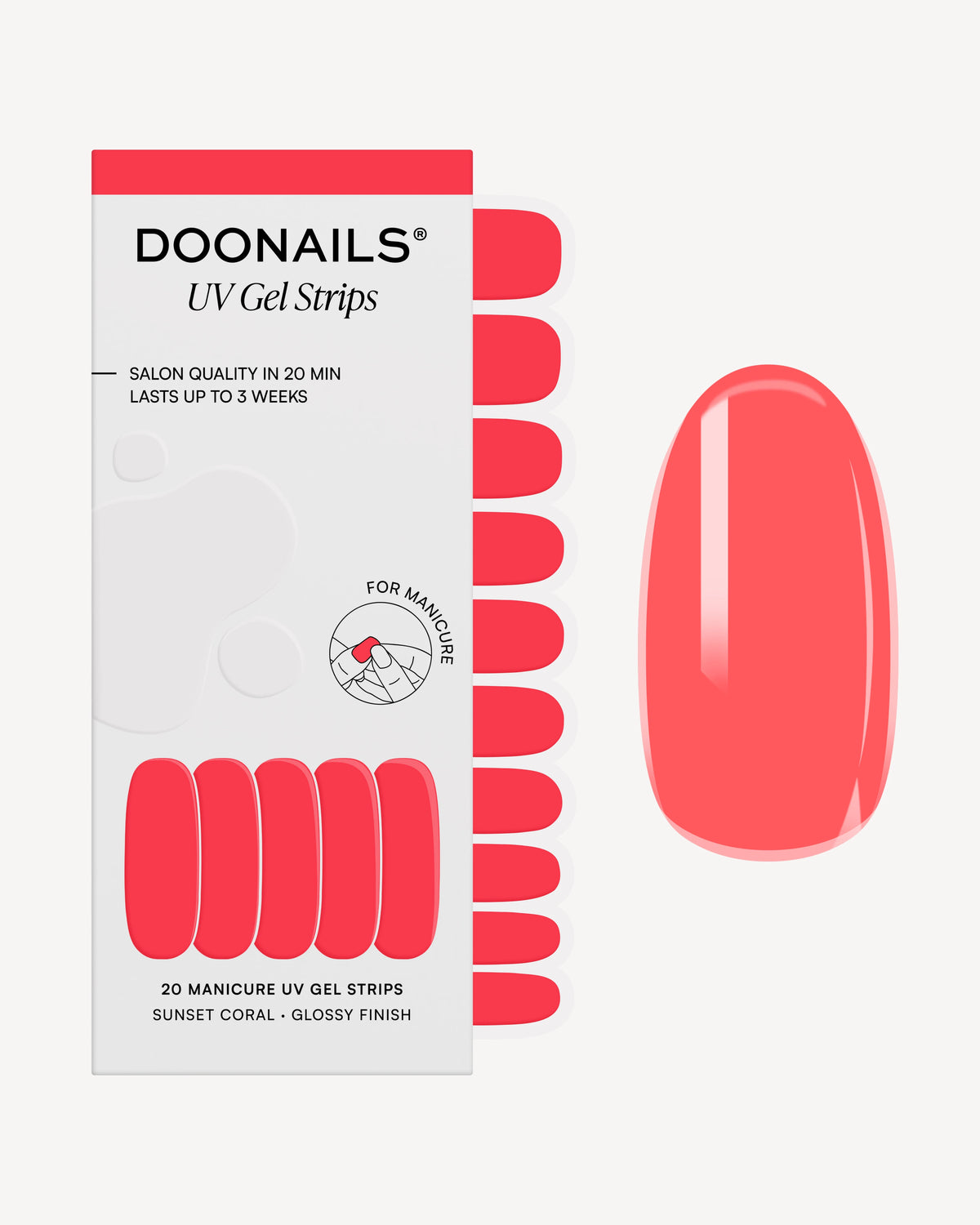 Sunset Coral UV Gel Strips
