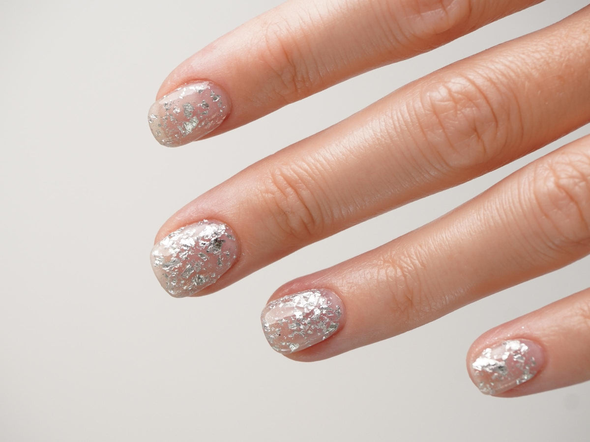 Silber glitzernde Dipping Powder Nägel