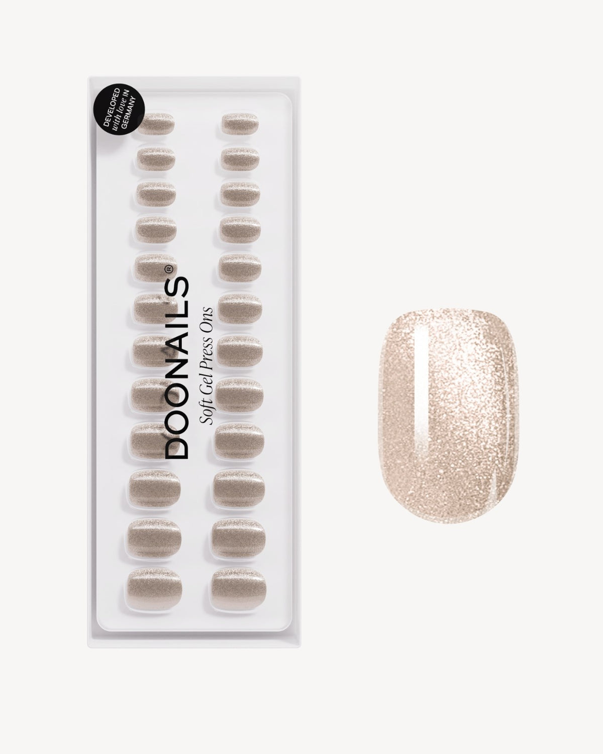 Champagne Cat Eye Extra Short Square Soft Gel Press Ons - Doonails