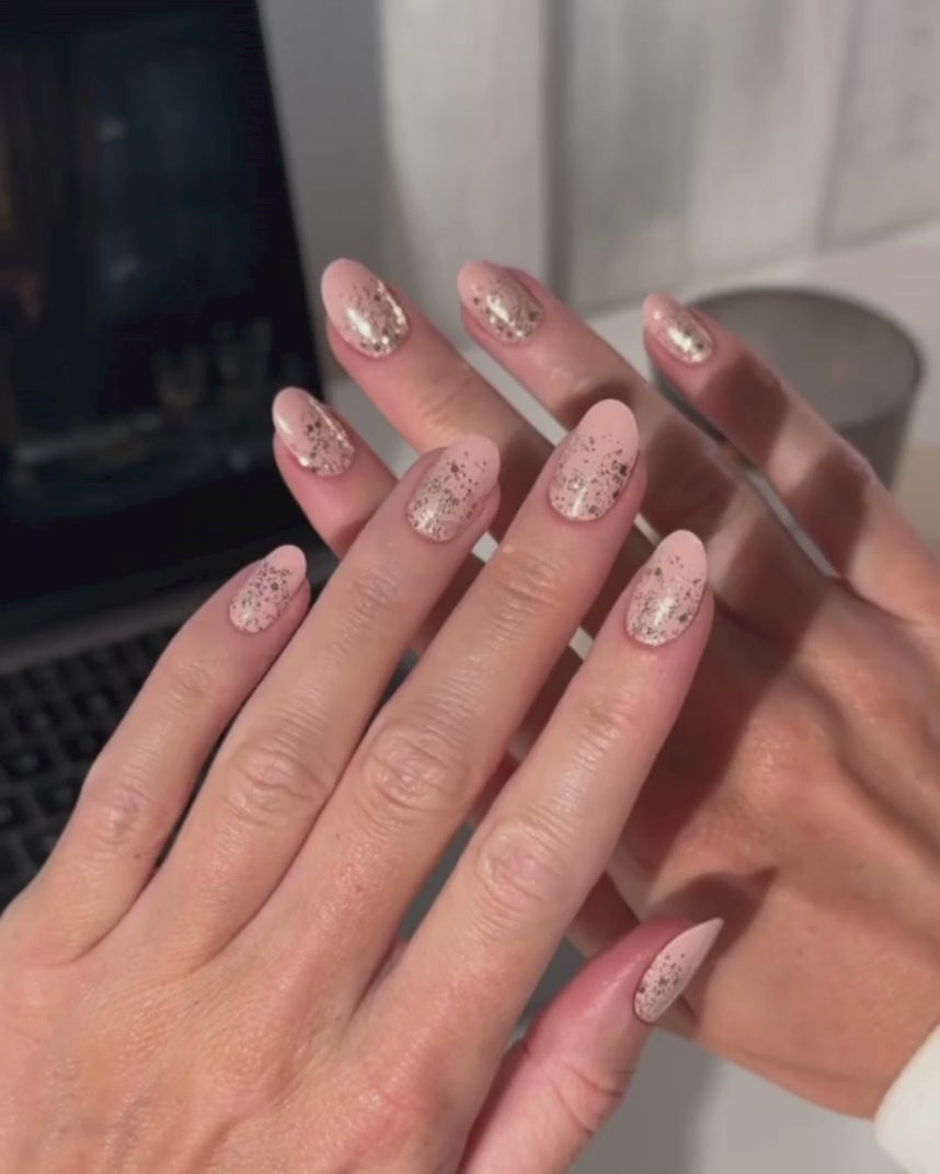 Gold Glitter Ombre UV Gel Strips