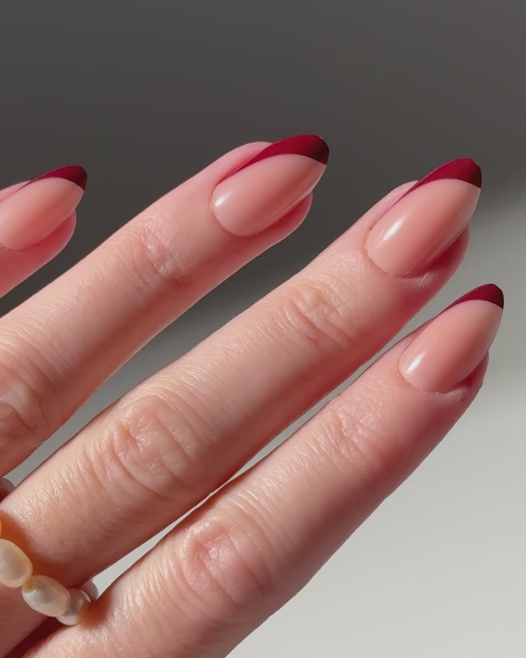 Red Slate French Short Almond Soft Gel Press Ons