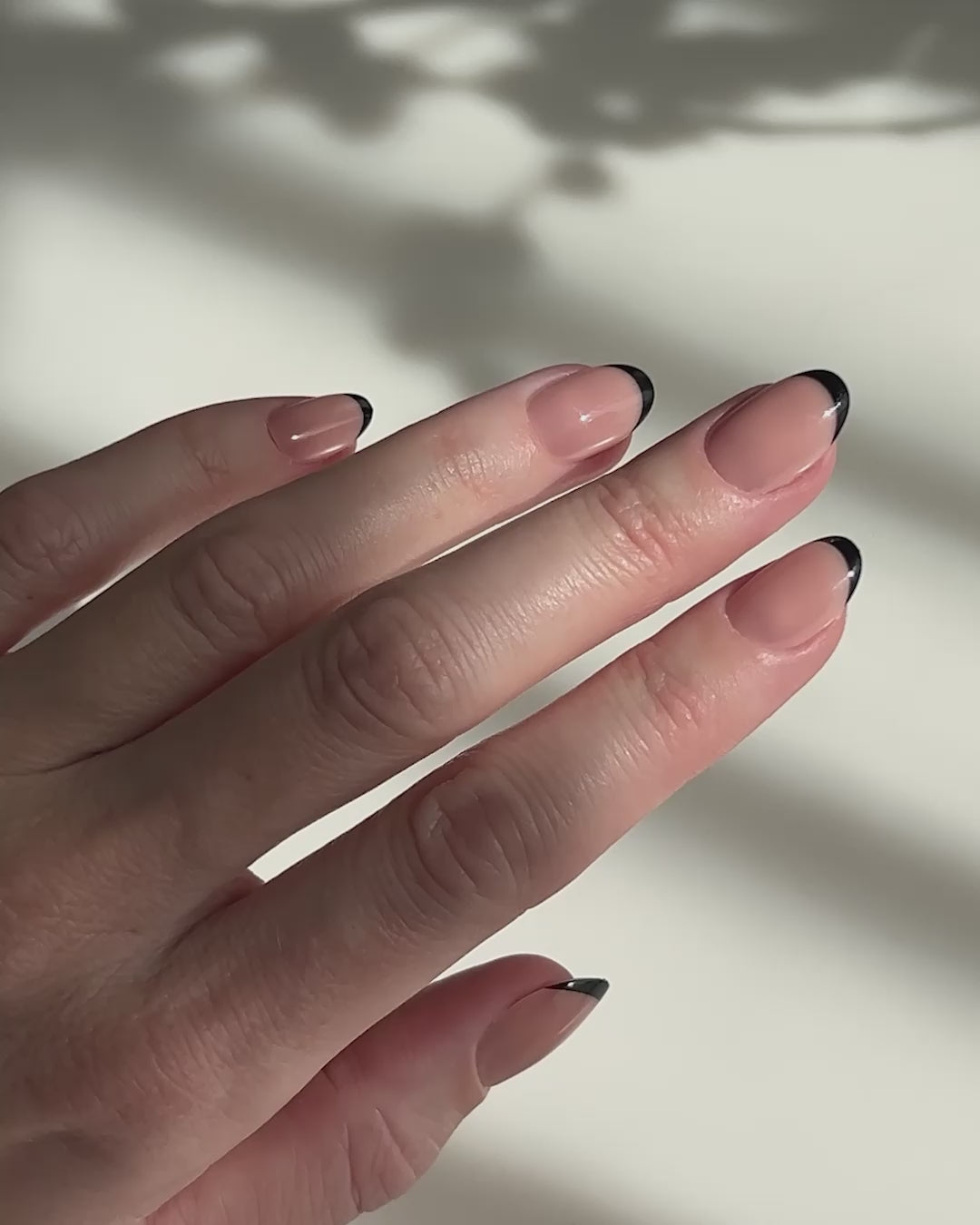 Black French Short Round Soft Gel Press Ons