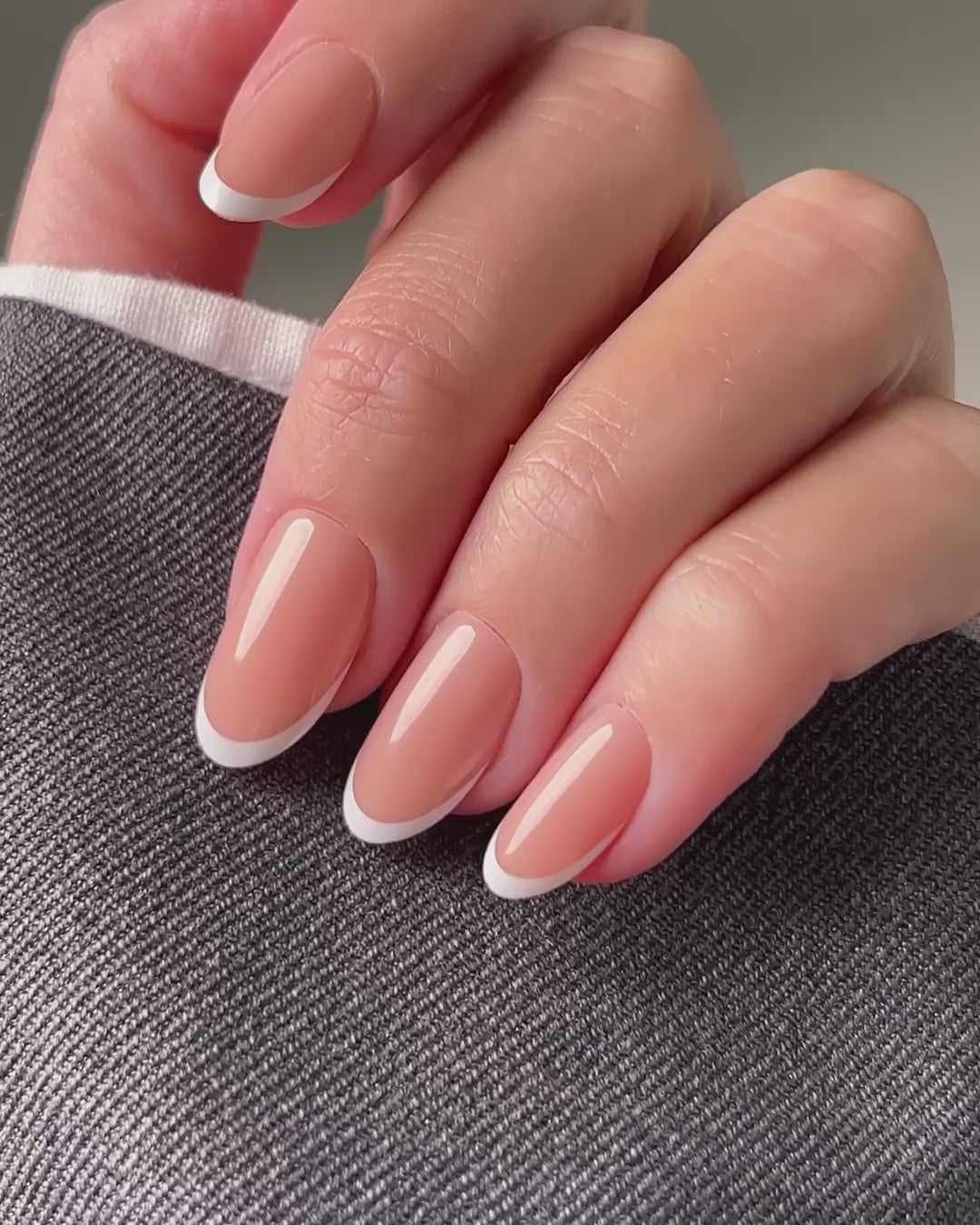 Classic French Medium Round Soft Gel Press Ons
