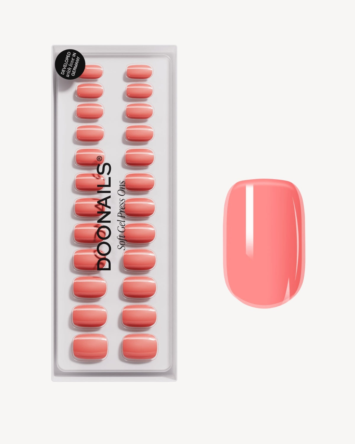 Peach Please Short Square Soft Gel Press Ons - Doonails